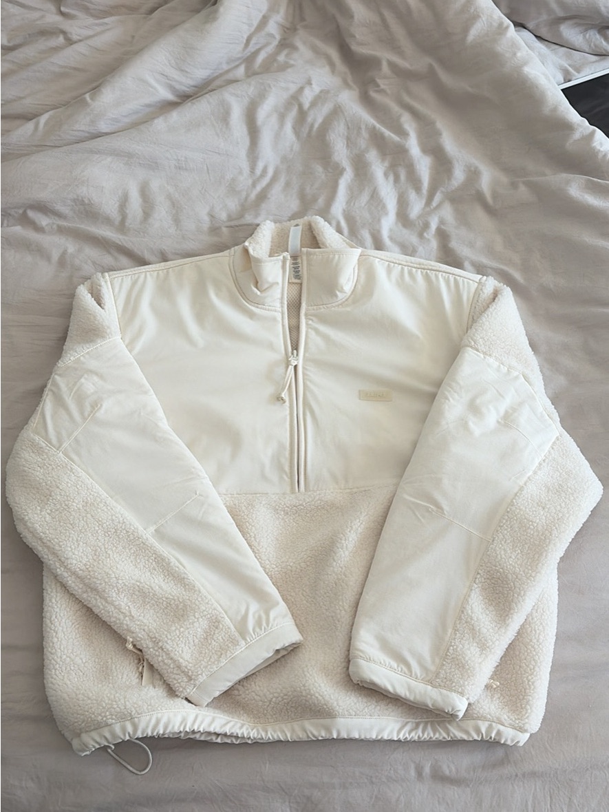Skims Cream Sherpa-Lined Half-Zip Pullover